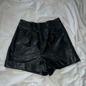 Faux leather shorts